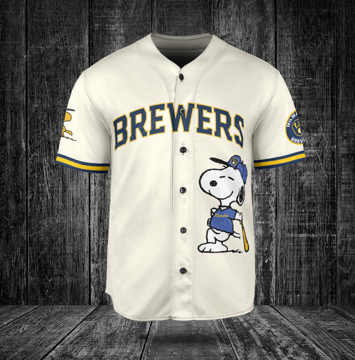 Milwaukee Brewers PS Baseball Jersey Cream