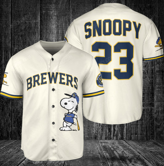 Milwaukee Brewers PS Baseball Jersey Cream