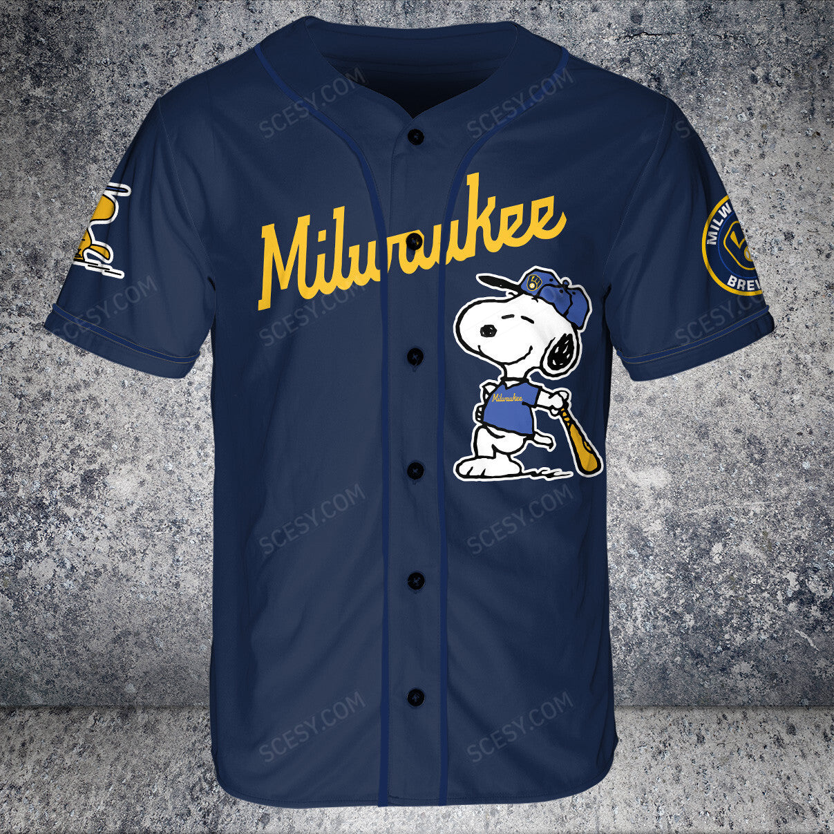 Milwaukee Brewers PS Baseball Jersey Navy