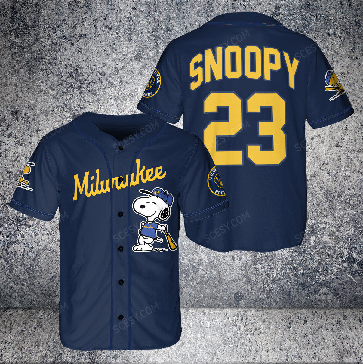 Milwaukee Brewers PS Baseball Jersey Navy