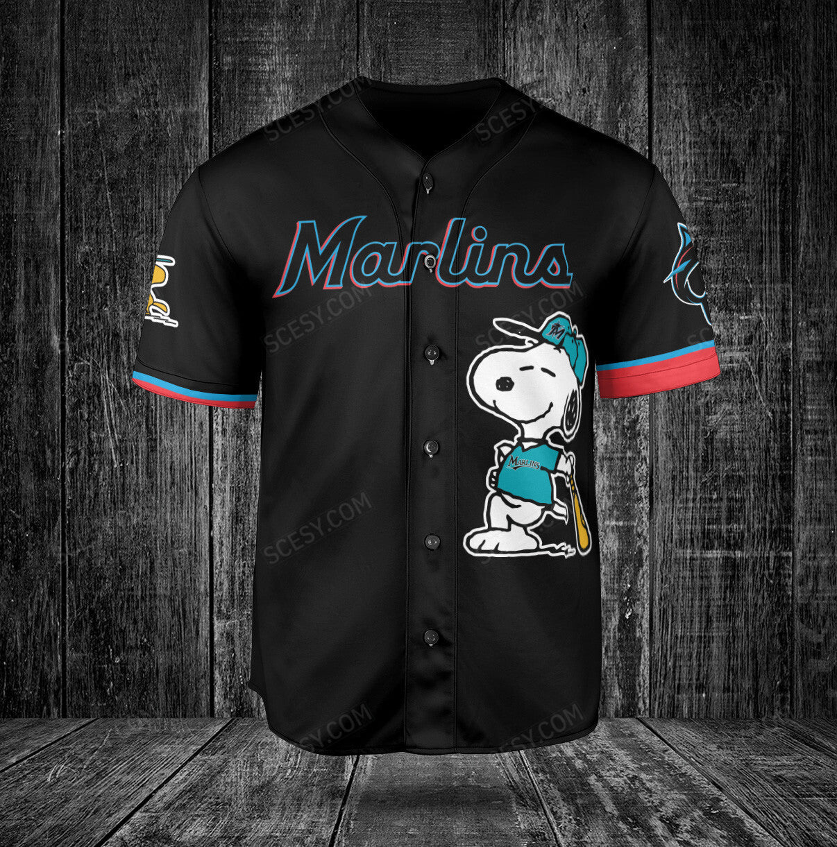 Miami Marlins PS Baseball Jersey Black