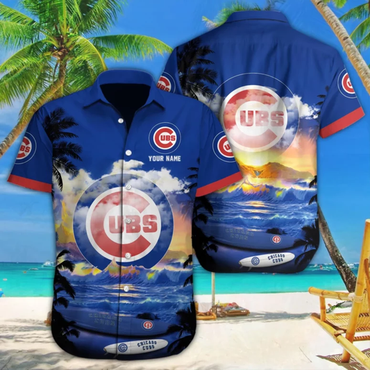 Chicago Cubs Ocean Breeze Custom Hawaiian Shirt - Welcome to 2 Aloha