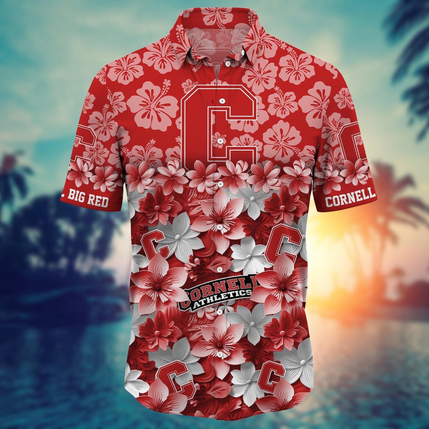 Cornell Big Red Hawaiian Shirt Trending Summer. Gift For Fan FBS  502MC-HS035