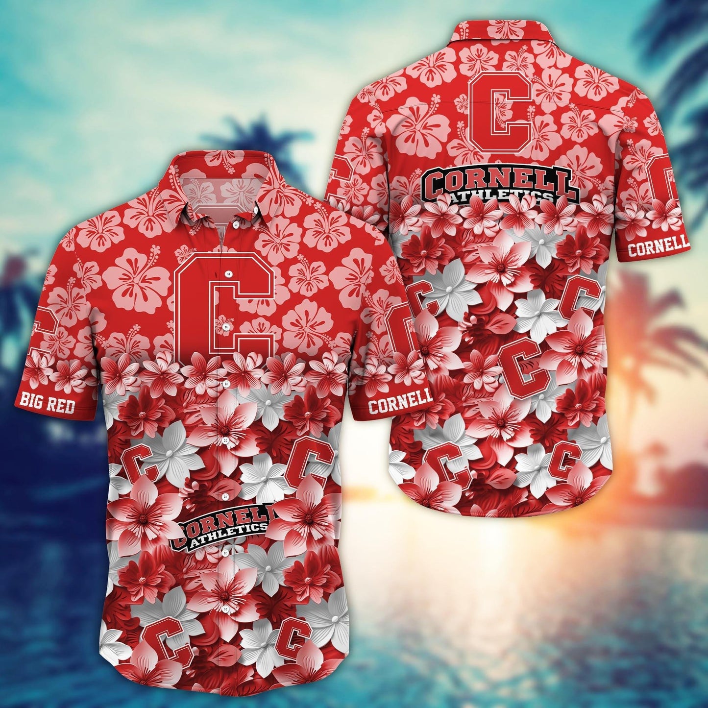 Cornell Big Red Hawaiian Shirt Trending Summer. Gift For Fan FBS  502MC-HS035