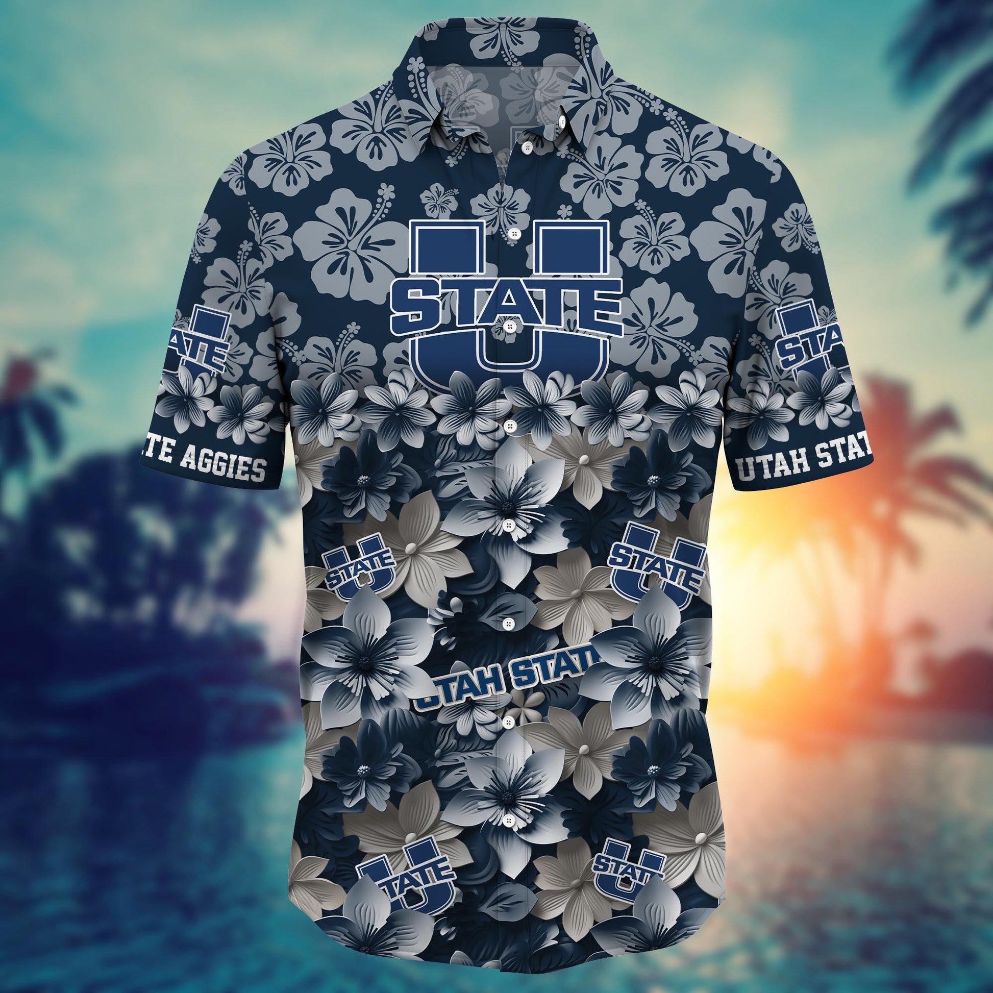 Utah State Aggies Hawaiian Shirt Trending Summer. Gift For Fan FBS 502MC-HS035
