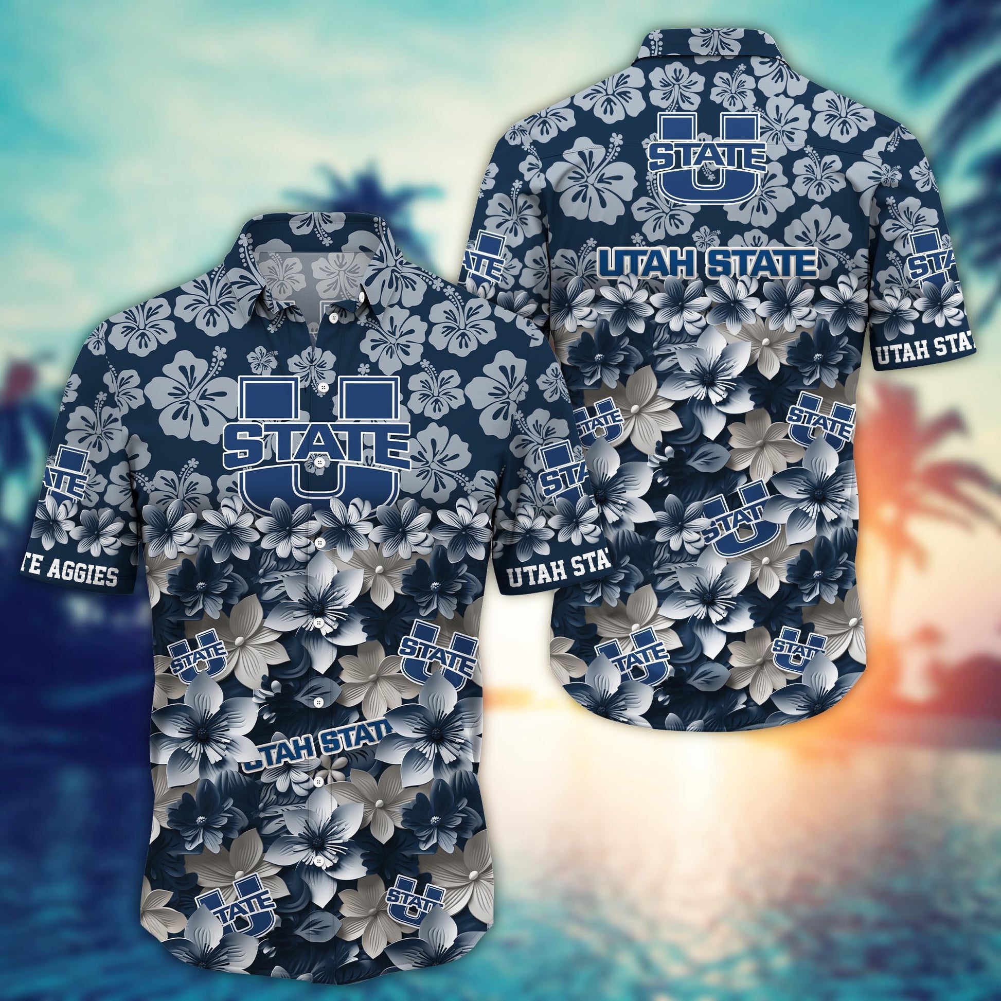 Utah State Aggies Hawaiian Shirt Trending Summer. Gift For Fan FBS 502MC-HS035