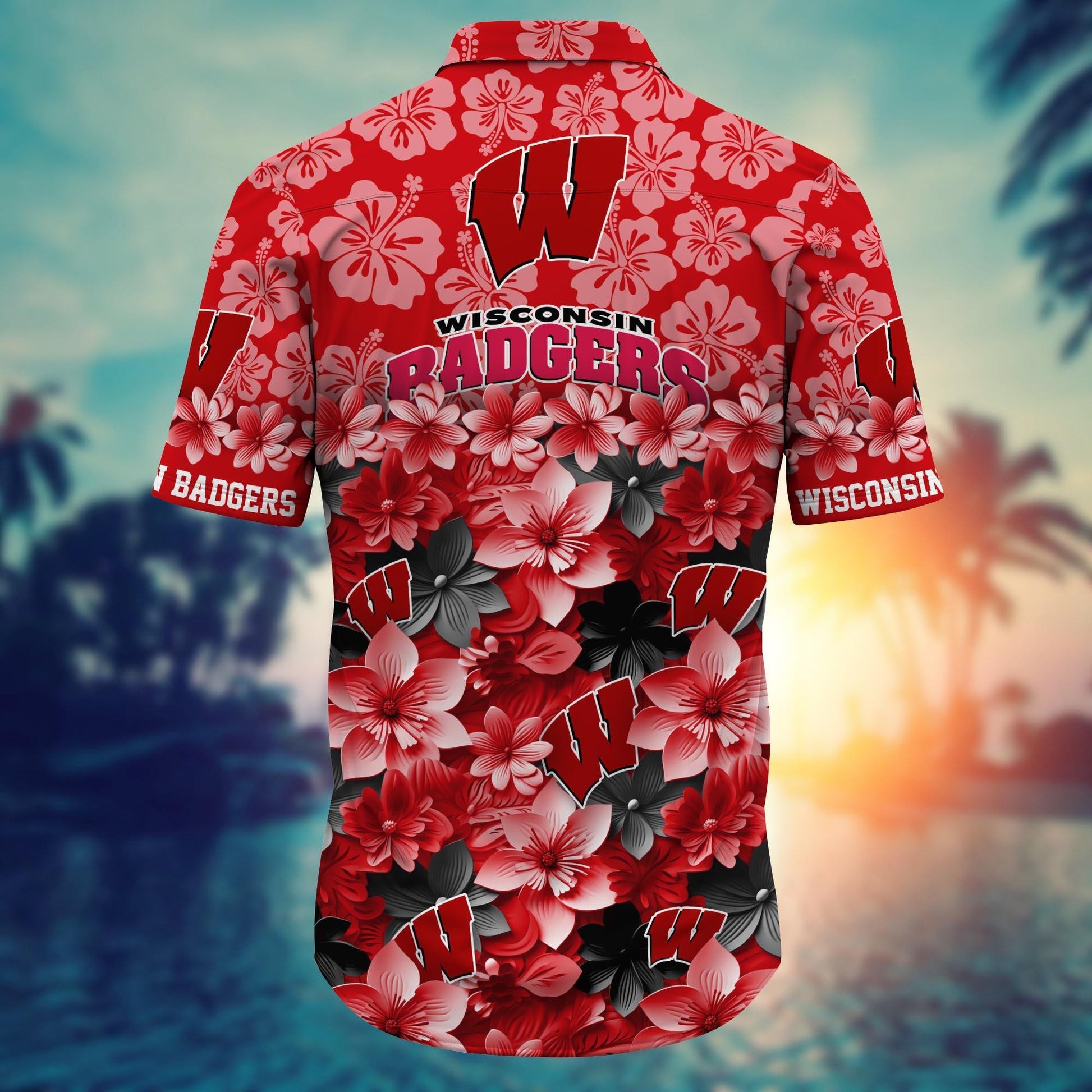 Wisconsin Badgers Hawaiian Shirt Trending Summer. Gift For Fan FBS 502MC-HS035