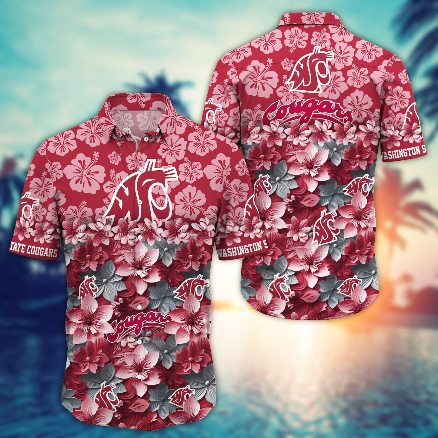 Washington State Cougars 1 Hawaiian Shirt Trending Summer. Gift For Fan FBS 502MC-HS035