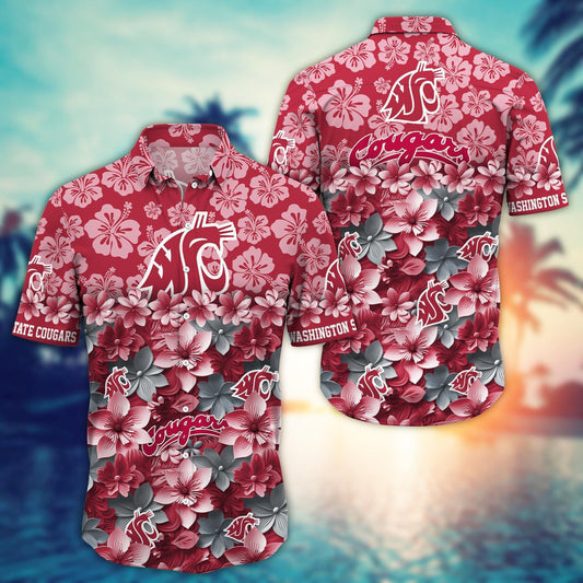 Washington State Cougars 1 Hawaiian Shirt Trending Summer. Gift For Fan FBS 502MC-HS035