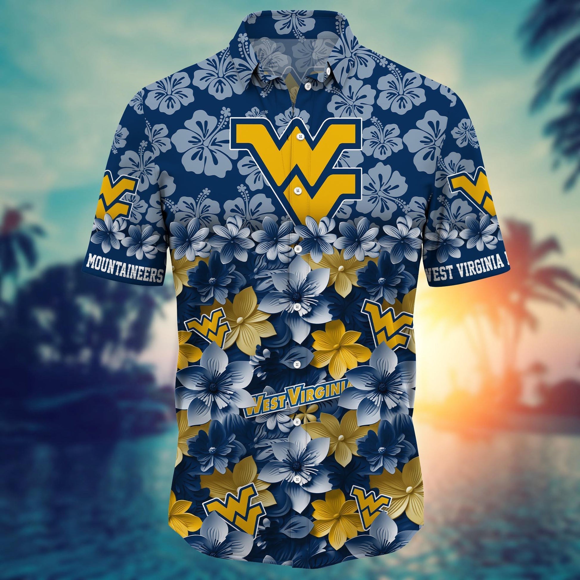 West Virginia Mountaineers Hawaiian Shirt Trending Summer. Gift For Fan FBS 502MC-HS035