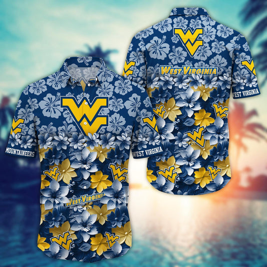 West Virginia Mountaineers Hawaiian Shirt Trending Summer. Gift For Fan FBS 502MC-HS035