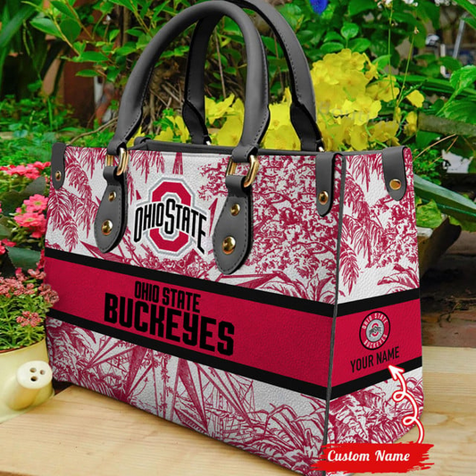 Customized Ohio State Buckeyes NCAA Leather Hand Bag - 503HL- HB016