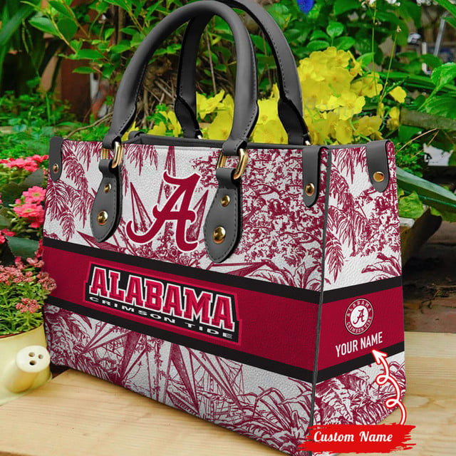 Customized Alabama Crimson Tide NCAA Leather Hand Bag - 503HL- HB008