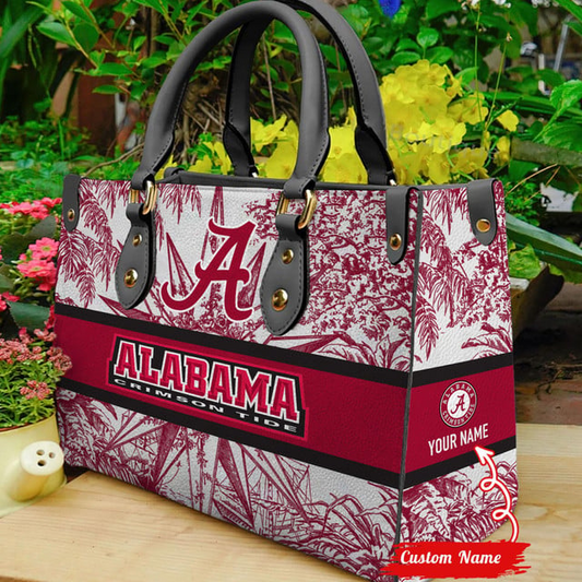 Customized Alabama Crimson Tide NCAA Leather Hand Bag - 503HL- HB008