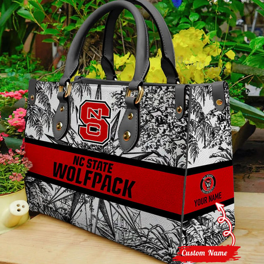 Customized NC State Wolfpack NCAA Leather Hand Bag - 503HL- HB011