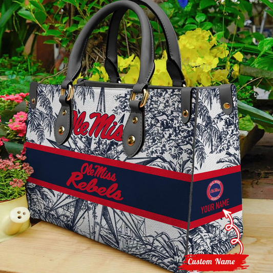 Customized Ole Miss Rebels NCAA Leather Hand Bag - 503HL- HB017