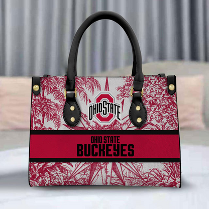 Customized Ohio State Buckeyes NCAA Leather Hand Bag - 503HL- HB016