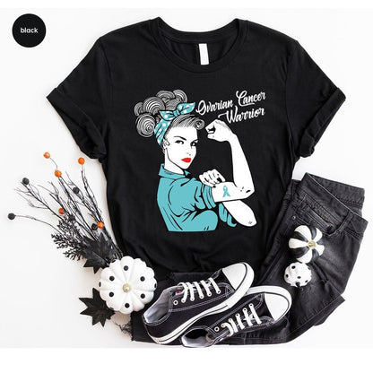 Ovarian Cancer Awareness Shirt, Support Gift, Cancer Survivor Graphic Tees