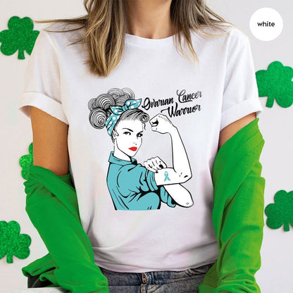 Ovarian Cancer Awareness Shirt, Support Gift, Cancer Survivor Graphic Tees