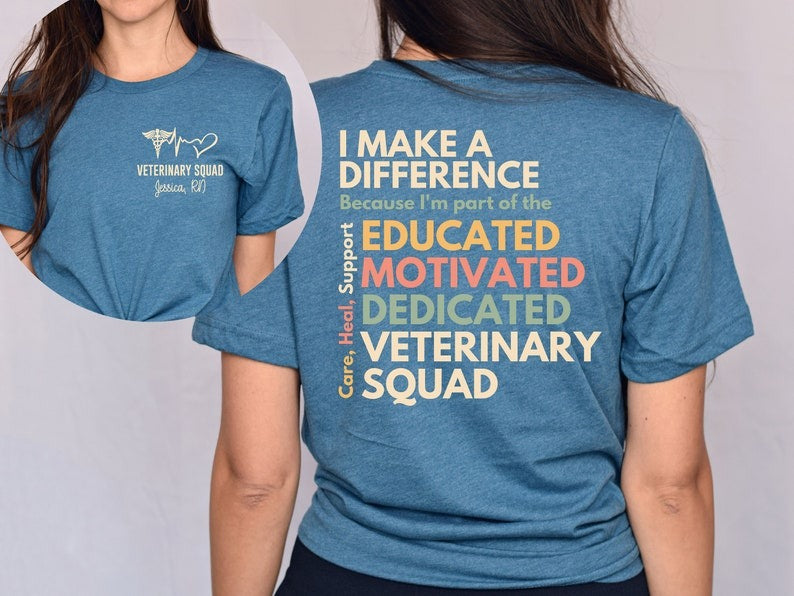 Personalized I Make A Difference Nurse Two Sided T-Shirt