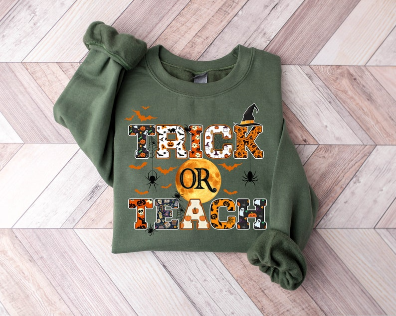 Halloween Teacher T-Shirt, Trick Or Teach Shirt, Spooky Teacher Gift