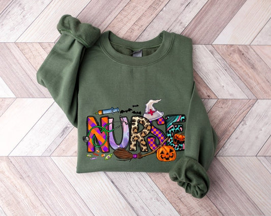 Nurse Halloween Sweatshirt, Cute Nurse Halloween Sweatshirt, Halloween Costume