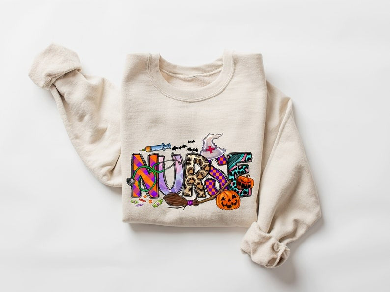 Nurse Halloween Sweatshirt, Cute Nurse Halloween Sweatshirt, Halloween Costume