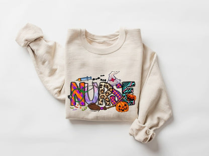 Nurse Halloween Sweatshirt, Cute Nurse Halloween Sweatshirt, Halloween Costume