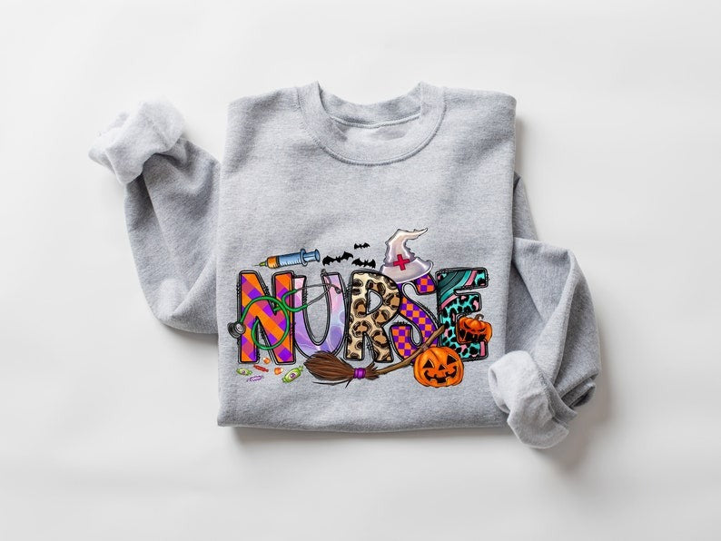 Nurse Halloween Sweatshirt, Cute Nurse Halloween Sweatshirt, Halloween Costume