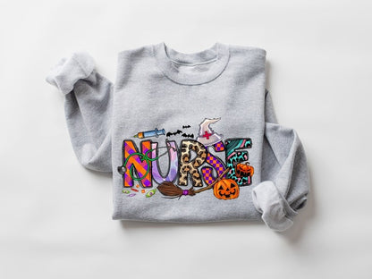 Nurse Halloween Sweatshirt, Cute Nurse Halloween Sweatshirt, Halloween Costume