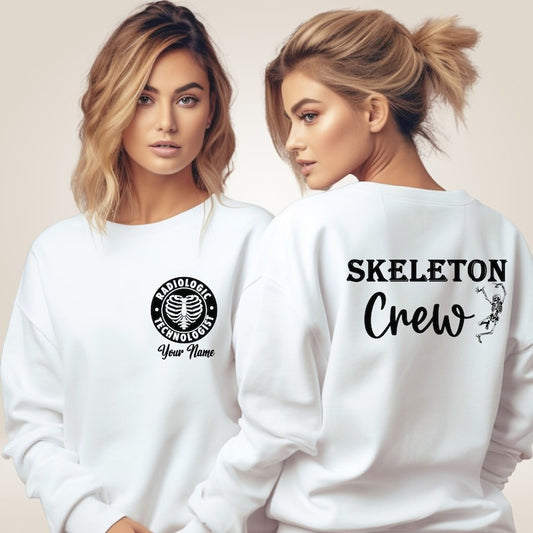 Personalized Skeleton Crew Radiology Sweatshirt, X-Ray Rad Tech Shirt