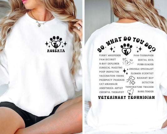 Custom Veterinary Technician Definition Sweatshirt,Vet Tech Nurse Shirts