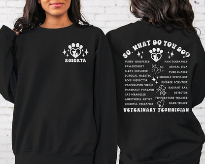Custom Veterinary Technician Definition Sweatshirt,Vet Tech Nurse Shirts