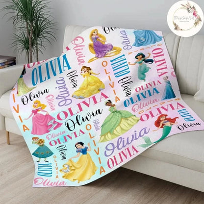 Custom Disney Princess Blanket - 410TT-TB007