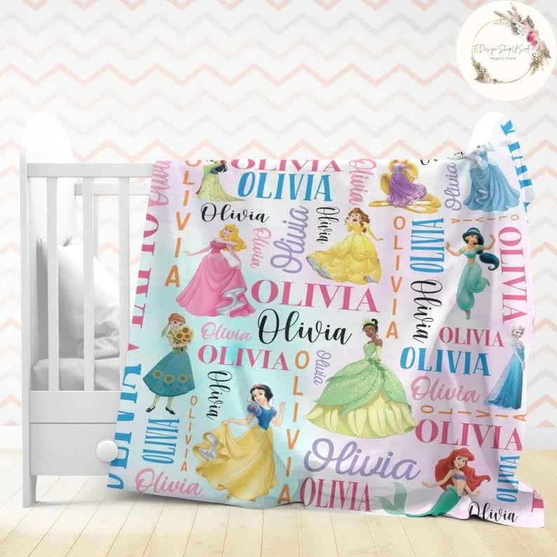 Custom Disney Princess Blanket - 410TT-TB007