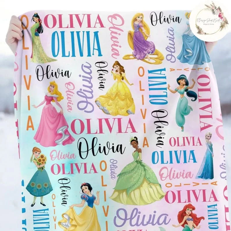 Custom Disney Princess Blanket - 410TT-TB007