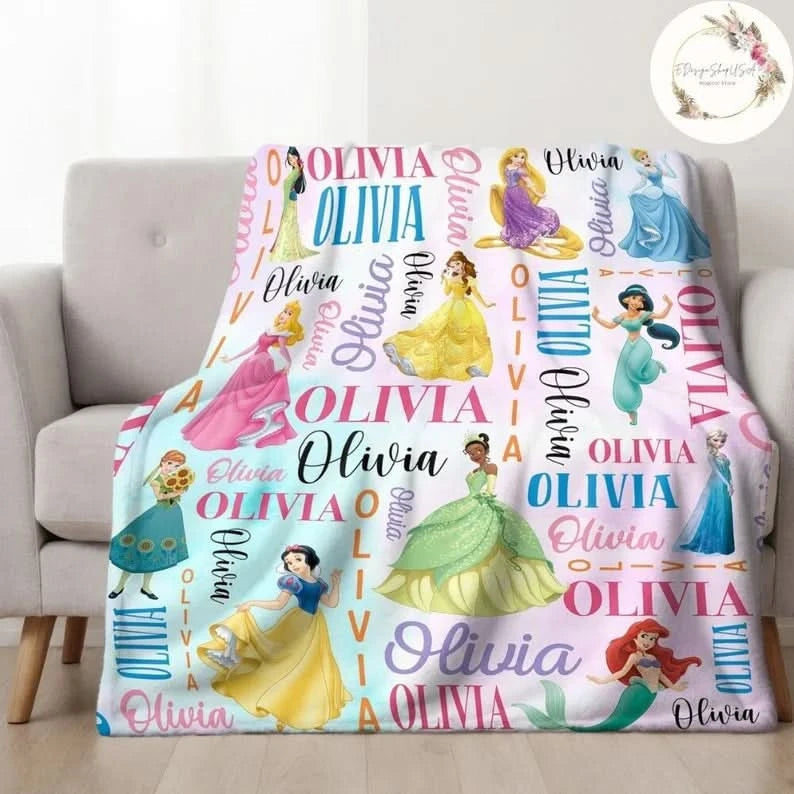 Custom Disney Princess Blanket - 410TT-TB007