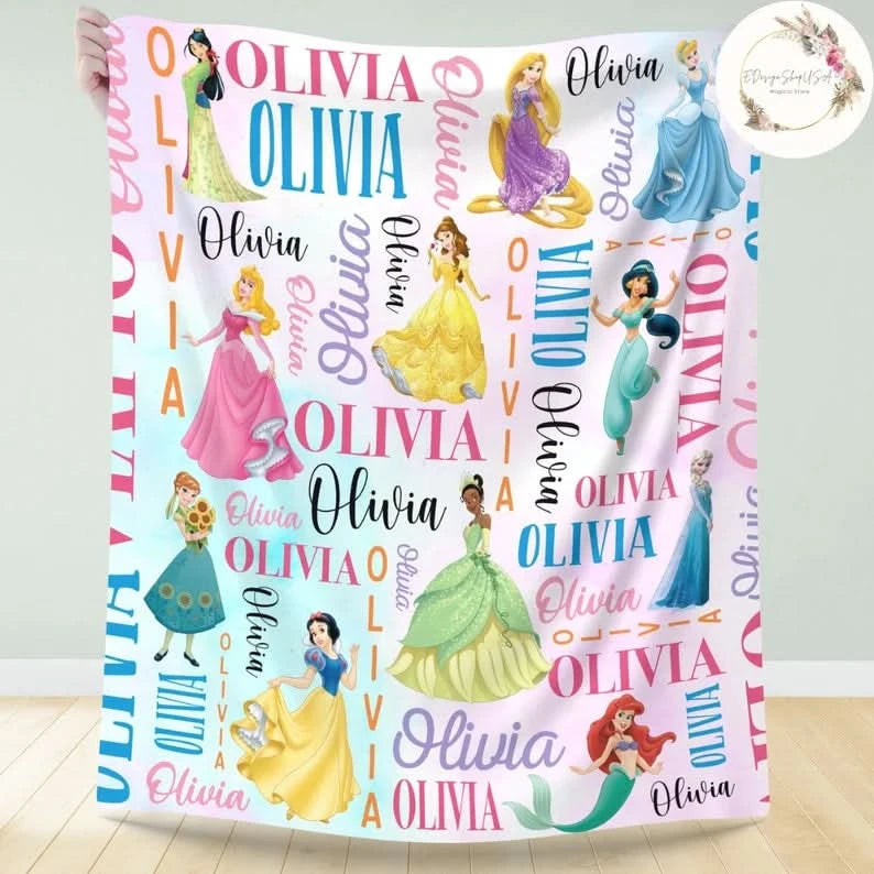 Custom Disney Princess Blanket - 410TT-TB007