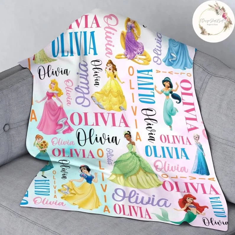 Custom Disney Princess Blanket - 410TT-TB007