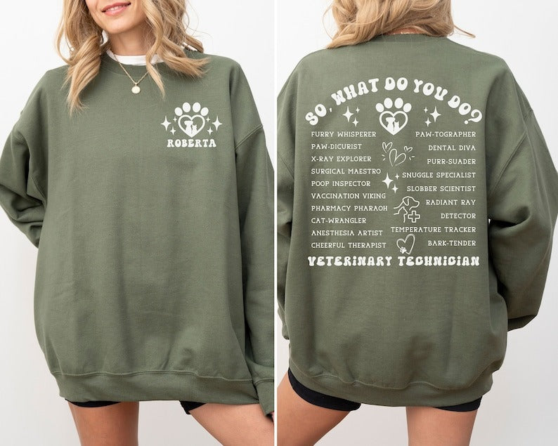 Custom Veterinary Technician Definition Sweatshirt,Vet Tech Nurse Shirts