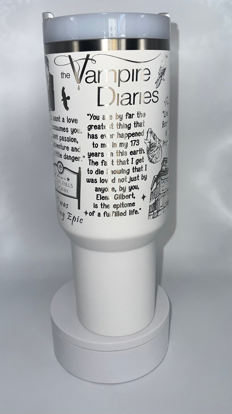 Vampire Diaries Laser Engraved Half Wrap 40oz Tumbler