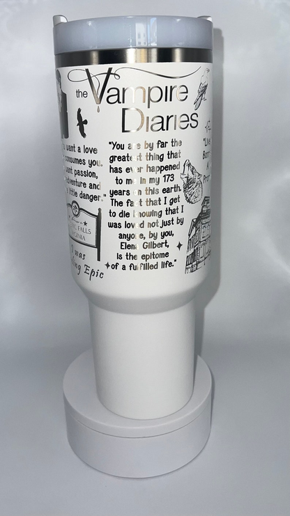 Vampire Diaries Laser Engraved Half Wrap 40oz Tumbler