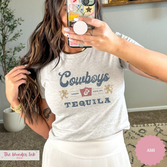 Cowboys and Tequila Baby Tee, Western Cowgirl Baby Tee, Yee Haw T-Shirt