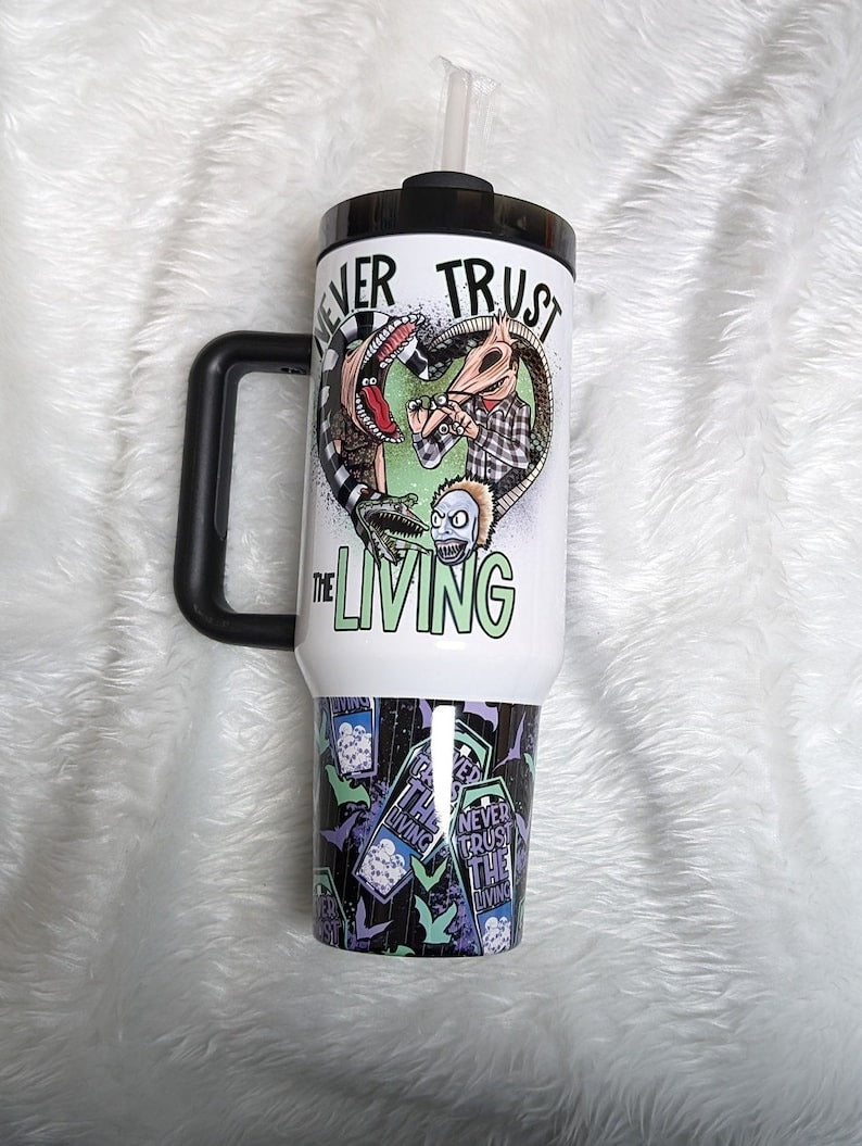 Beetlejuice Never Trust the Living 40oz Tumbler