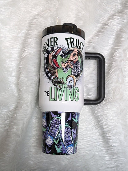 Beetlejuice Never Trust the Living 40oz Tumbler