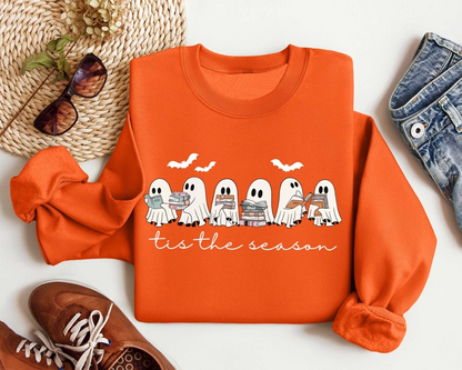 Halloween Retro Ghosts Reading Books Teacher Librarian Halloween Gift Spooky Season