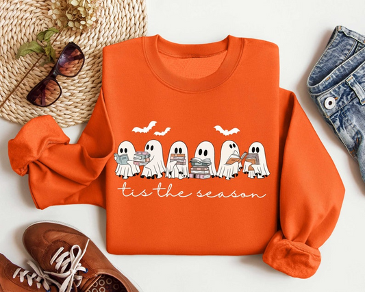 Halloween Retro Ghosts Reading Books Teacher Librarian Halloween Gift Spooky Season