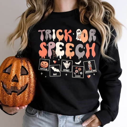 Trick Or Speech Shirt, Halloween Speech Therapy Shirt, Speech Language Pathology Shirt