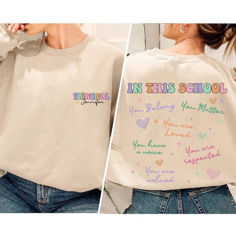 Personalized School Principal Gift Shirt, Back to School Team Shirt for Principal