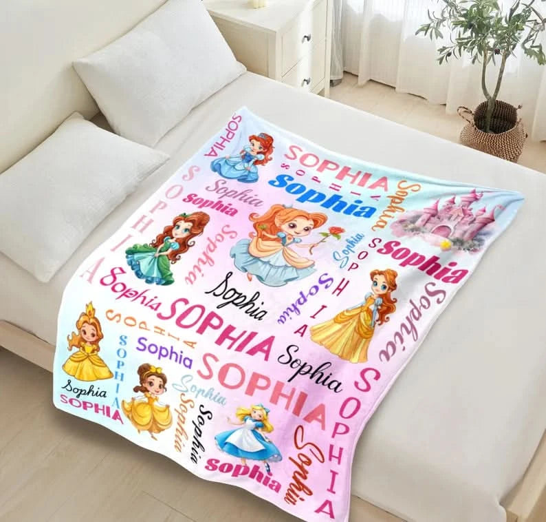 Custom Disney Princess Blanket - 410QA-BL005